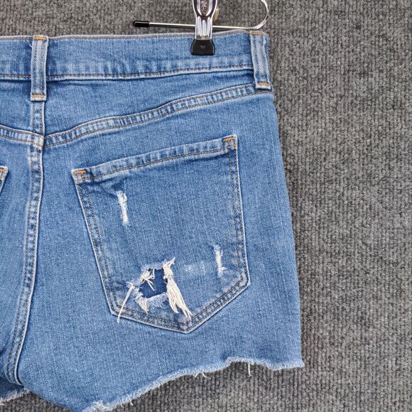 Old Navy Boyfriend Jean Shorts Blue Size 6 5 Pocket Distressed Cotton - Picture 9 of 12